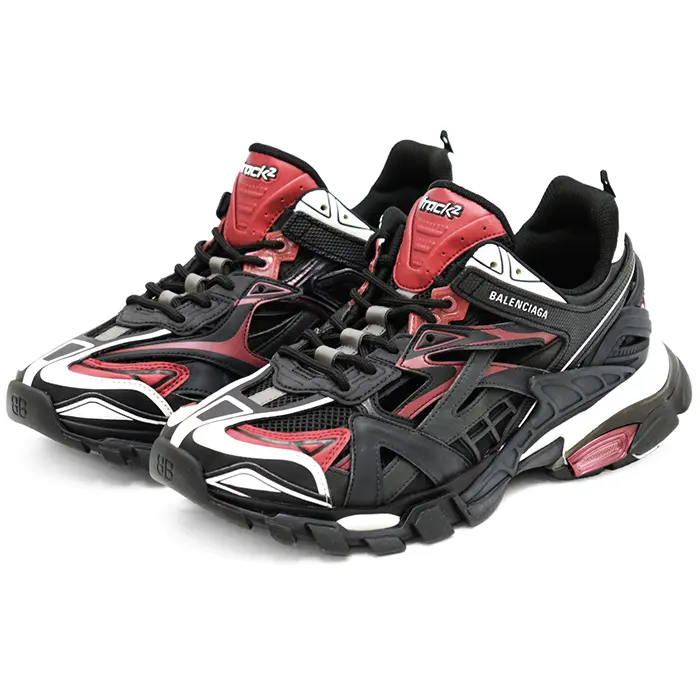 Pre-owned Balenciaga Polyester Small Leather Goods Track2 Mesh Metallic Chunky Sneaker