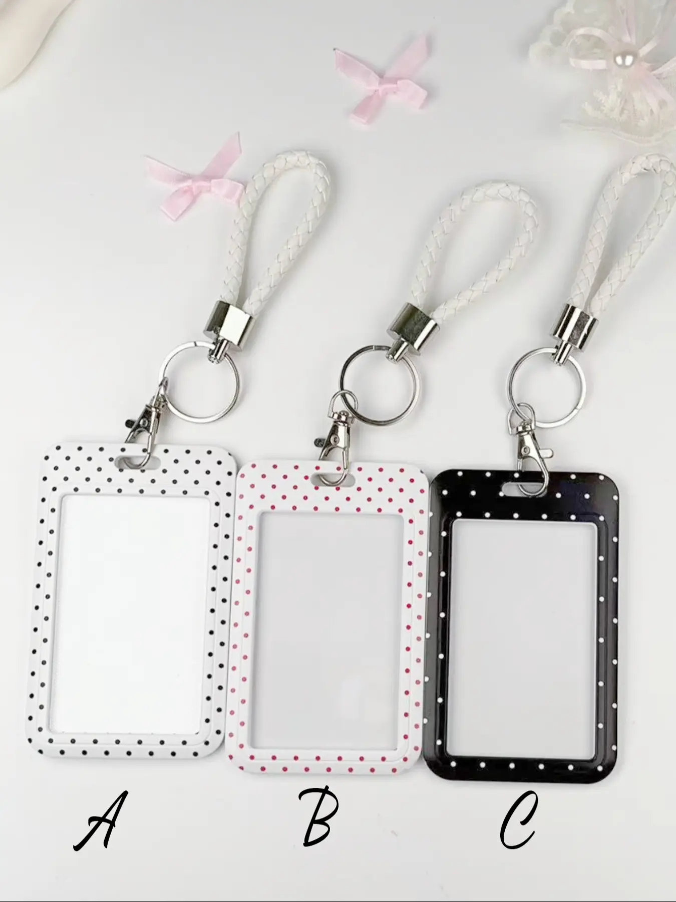 Polka Dot Pattern Bag Charm Keychain Accessory Wristlet Pendant, Compatible with Airline Tags Wallets, Perfect Gift for Bags & Backpacks, Casual Style, Keychain for Purse
