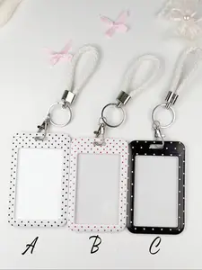 Polka Dot Pattern Bag Charm Keychain Wristlet Pendant, Compatible with Airline Tags Wallets, Perfect Gift for Bags & Backpacks, Casual Style