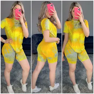 Biker Short Set Tie Dye (Yellow)