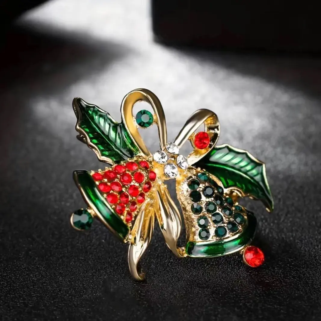 gold Christmas Brooch,Bell Brooch, Accessory Gift Gold Gold Gold Gold Gold Gold Gold Gold Gold