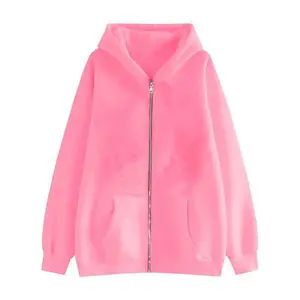 Fleece-Lined Men's Zip-Up Hoodie Youth Jacket Autumn Winter Sweatshirt Unisex