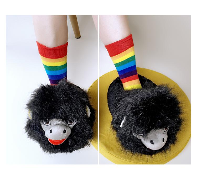 Yetbake Orangutan Winter Warm Plush Floor Lazy Shoes Men Women Unisex Indoor  Christmas Boots Anti-Slip Cotton Sneakers Lovers' House Slippers