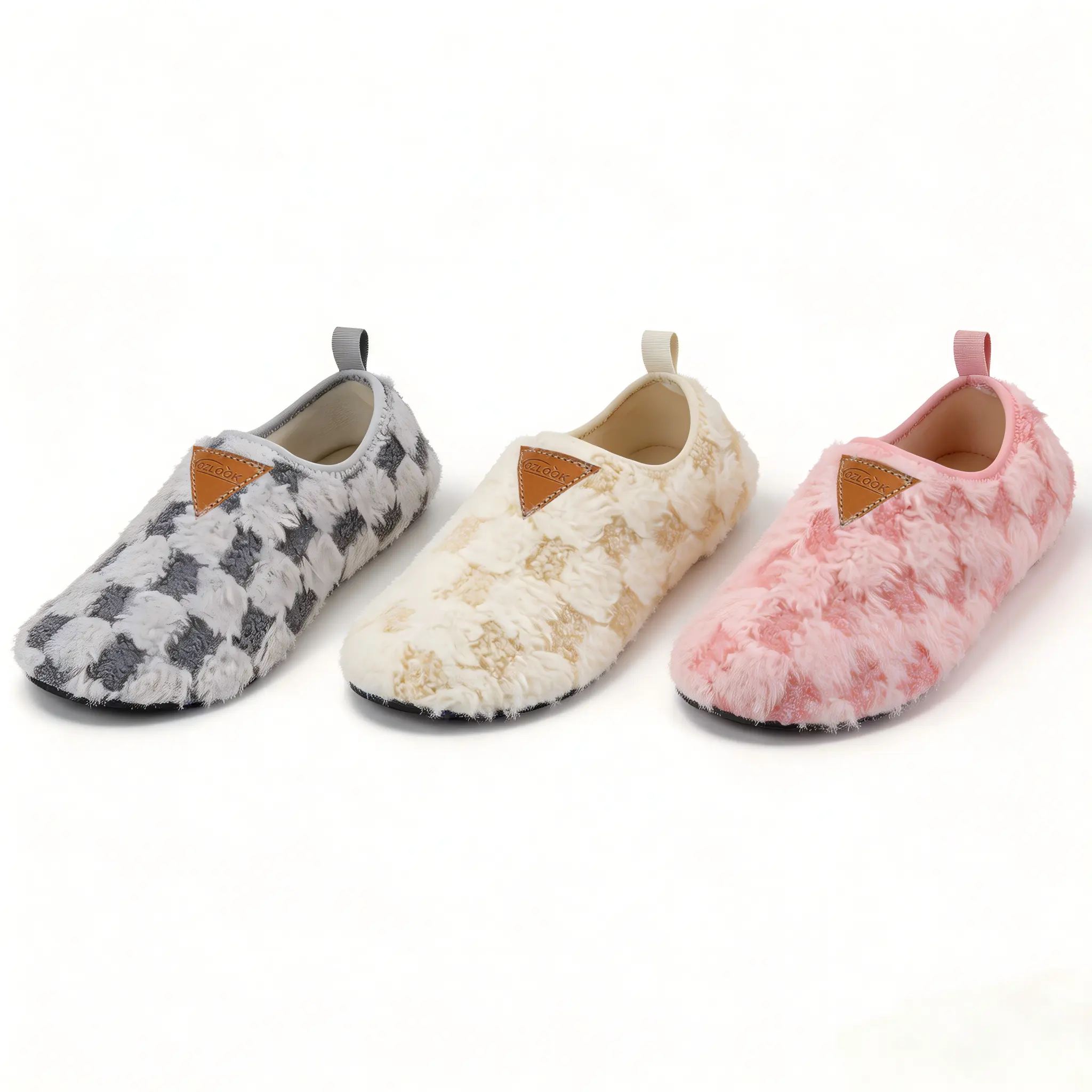 Women's & Men's Fluffy Cotton Fleece Slippers - Cozy Flat Sole Footwear, Non-Slip, Lightweight, Breathable Slip-On Indoor Wear with Soft Lining for Home, Bedroom, Slippers For Women, Breathable Liner, Fuzzy Fabric, Fuzzy Cotton, Casual, Minimalist