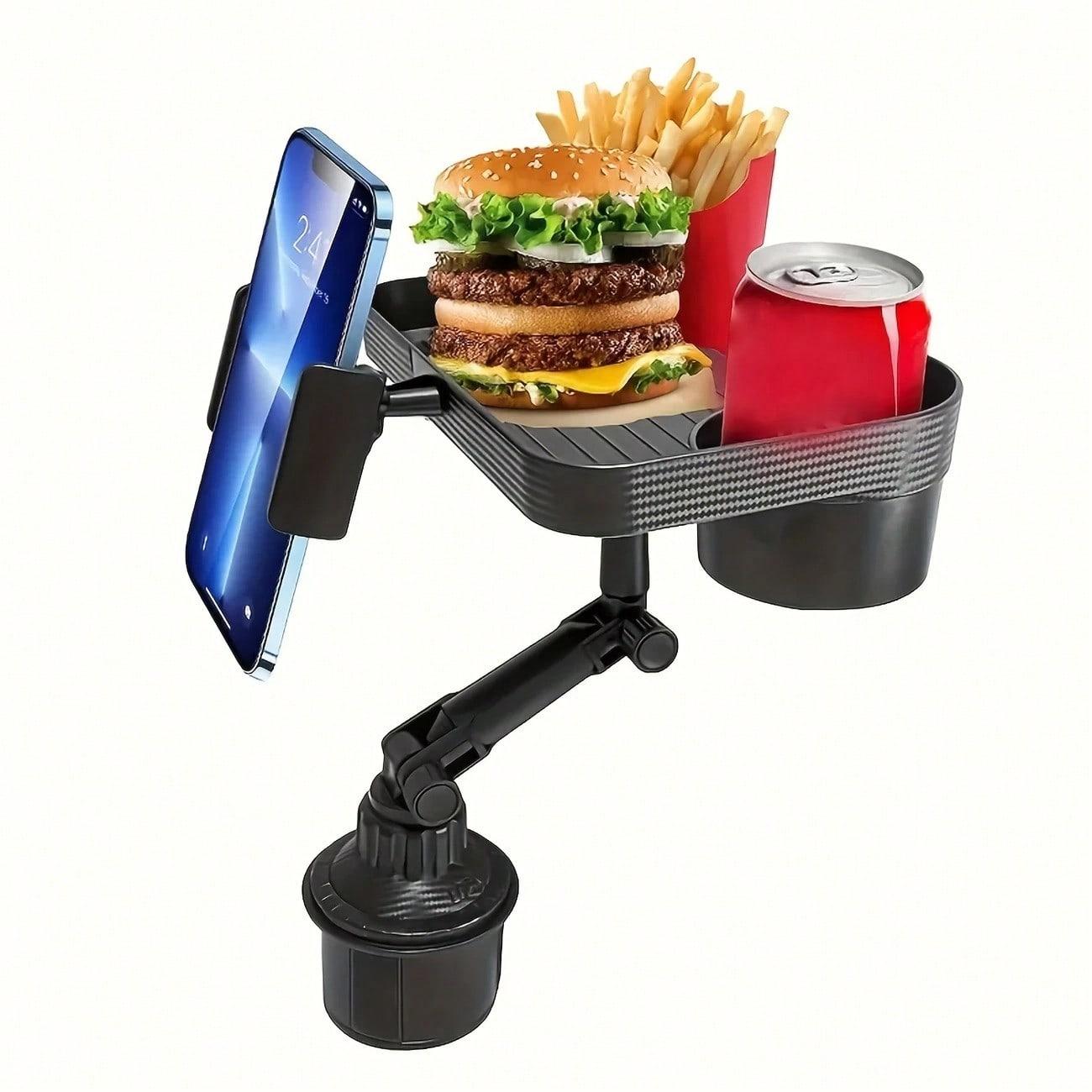 TAIMASI 1pc Versatile Car Tray - Integrated Cup Holder & Mobile Stand - Durable, For Easy Travel Dining And Organization