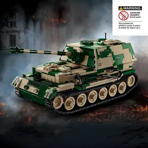 Elephant Tank Destroyer Building Set, Building Blocks Model, Track Armored Vehicle, Assembly Model Stackable Toy for Boys, Birthday Gift, Collector's Item