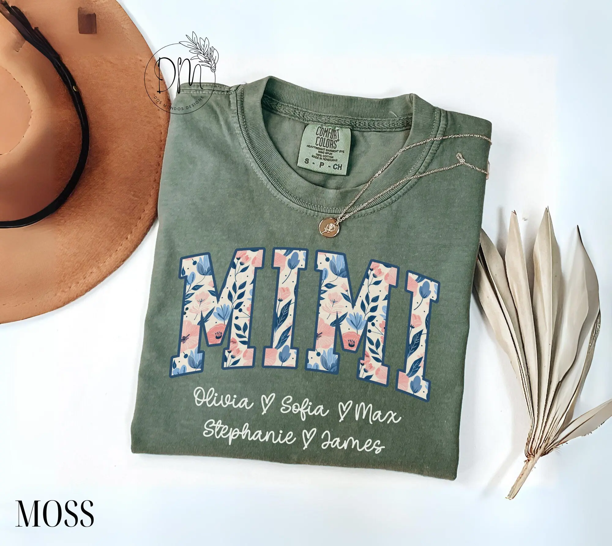 Comfort Colors Mimi Shirt Personalized Mimi Shirt Floral Mimi Shirt with Grandkid Names Mimi Tee Custom Mimi Gift for Mimi Mother's Day Gift