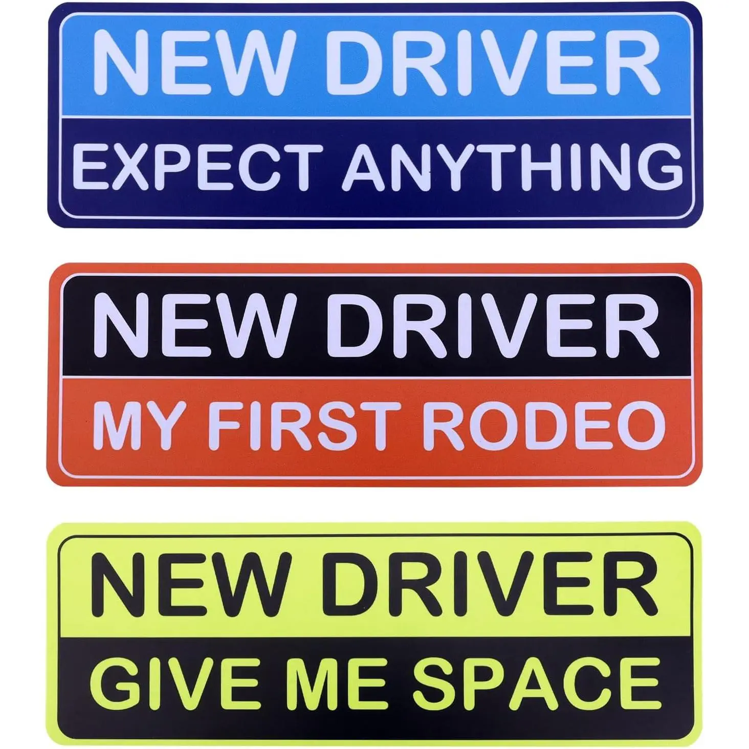 3pcs New Driver Magnet for Car, Reflective Magnetic New Driver Sticker Durable Removable Car Bumper Sticker for Novice Drivers, Student Driver Warning Sign