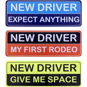 3pcs New Driver Magnet for Car, Reflective Magnetic New Driver Sticker Durable Removable Car Bumper Sticker for Novice Drivers, Student Driver Warning Sign