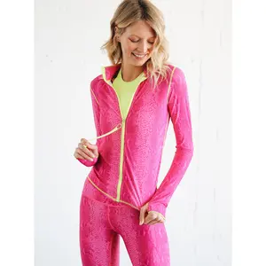 Women's Zip Rash Guard - In The Pink