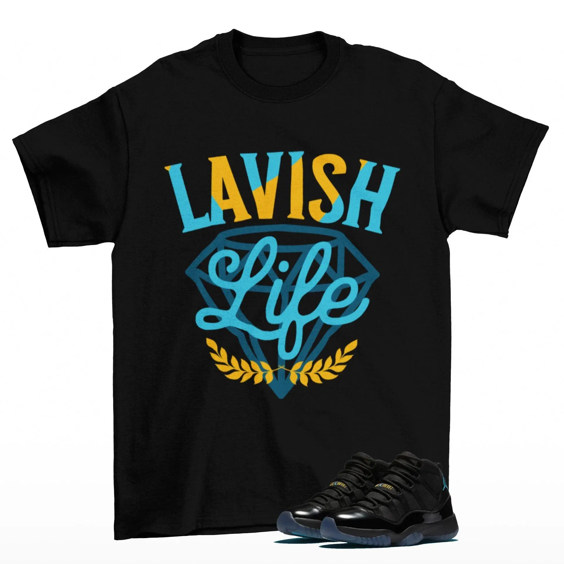 Lavish Sneaker Shirt Black to Match Jordan 11 Gamma