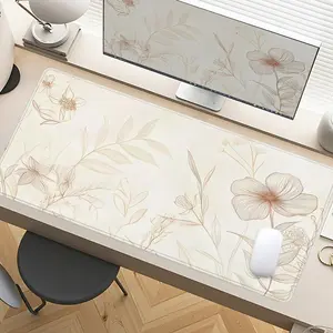 Extra Large Floral Botanical Mouse Pad Minimalist Desk Mat 35x16 Inch Gaming Desk Pad with Non-Slip Rubber Base Durable Stitched Edge Perfect Gift for Home Office Christmas & Seasonal Decor Office Desk Accessories