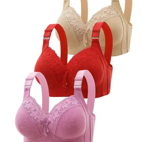 Women's Contrast Lace Push Up Bra, Adjustable Strap Bra, Soft Comfortable Breathable Casual Feminine Everyday Lingerie Underwear for All Seasons, Aesthetic, Pushup Bra
