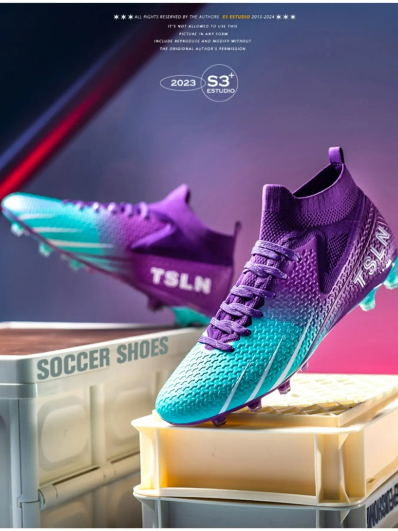 High-Quality Seamless Rubber Sole Football Shoes, Soccer Shoes, Sock-Liner Design, Men's & Women's Lightweight Sports Shoes, Lawn Training & Outdoor Activities