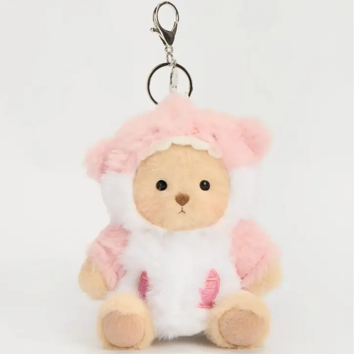5.9 Inches Pink Shark Brown Mini Bear