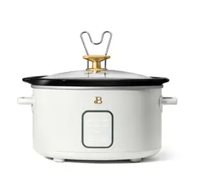 Beautiful 4Qt Slow Cooker with Touch-Activated Display, White Icing by Drew Barrymore