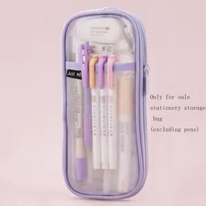 Clear Stationery Bag, 1 Count Portable Large Capacity Pencil Bag for Colored Pens Set, Stationery Storage Bag For Office, School, Student, Office Supplies, Art Supplies