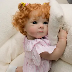 Reborn Kiss-55cm/22inch Reborn Baby Dolls Realistic Full Body Soft Vinyl Lifelike Real Baby Doll Movable Arms And Legs With Doll Accessories, Great Gift For Kids,Birthday lovely Gift collection, look real life cute girl