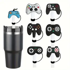 Mugsaver 5 Pcs Game Controller Silicone Straw Toppers