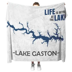 Custom Lake Fleece Blanket