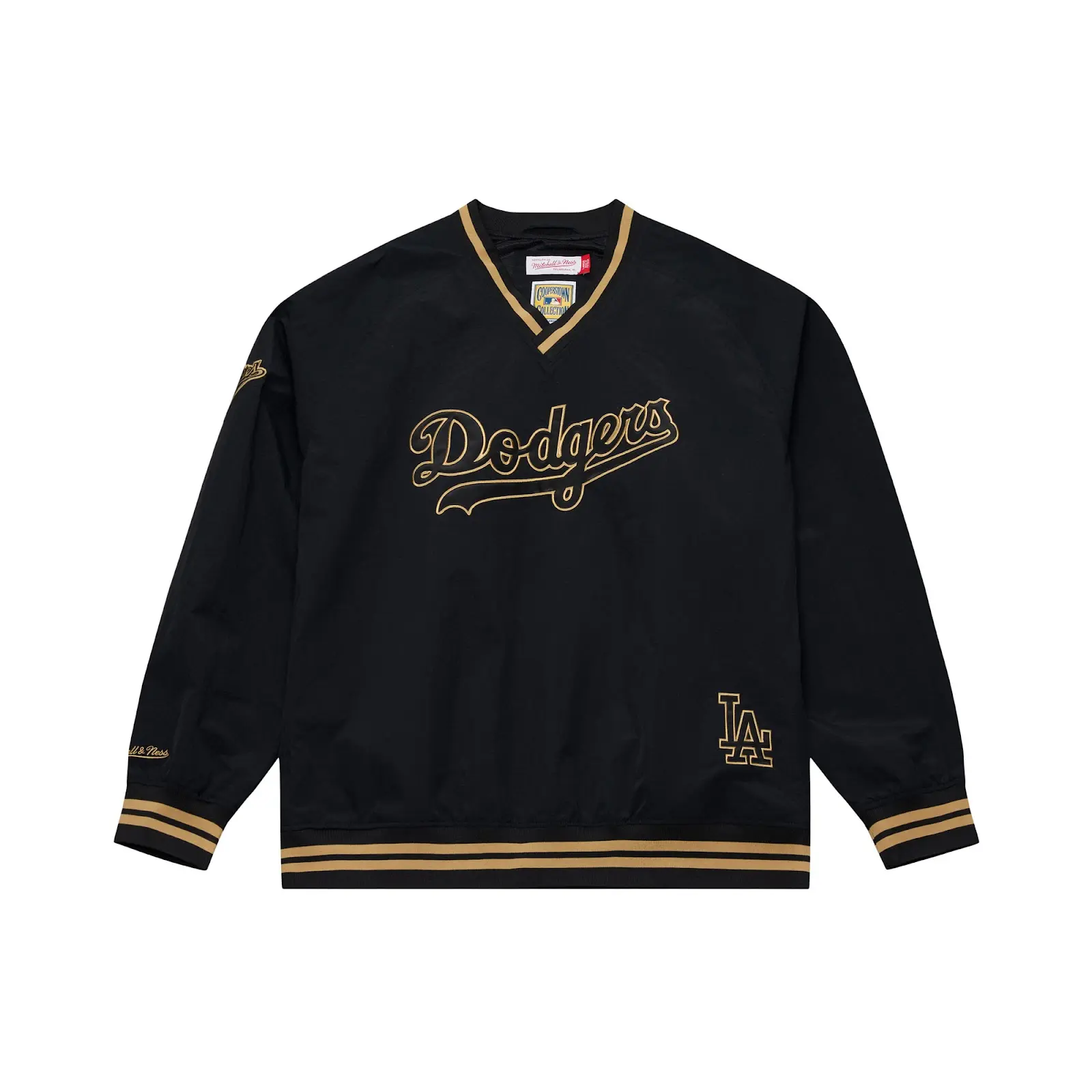 Los Angeles Dodgers Black/Gold Cooperstown Vintage Pullover - Vintage MLB Pullover, Retro Streetwear, Mitchell & Ness Los Angeles Dodgers Black/Gold Cooperstown Vintage Pullover - Vintage MLB Pullover, Retro Streetwear, Mitchell & Ness