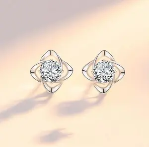Sterling Silver Cubic Zirconia Stud Earrings for WomenHypoallergenic Simple Earring Studs Classic Fashion Jewelry