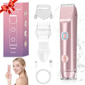 2 in 1 Electric Bikini Trimmer for Women, Dual Head Electric Razor Body Hair Trimmer , Wet/Dry Use Electric Shaver for Bikini Underarm Face Leg Arm Pubic Hair, Christmas Gifts