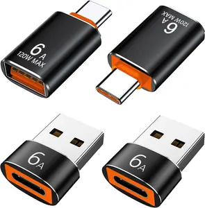 USB to USB C Adapter 4 Pack, USB A 3.0 Female to USB C Male OTG Adapter x2, Type C Female to USB Male Adapter x2, Compatible with MacBook,  15/16,  Galaxy, Smartphones,Tablets,Laptops