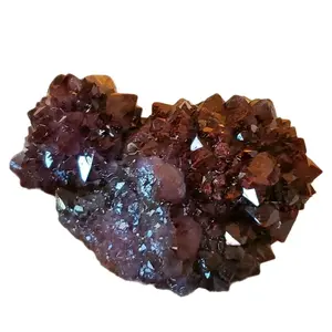 Thunder Bay Red Hematite Amethyst Four-Flower Cluster – Deep Purple Red Flash – Canada 190 g