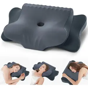 Cervical Pillow for Neck Pain Relief - Cooling Ergonomic Dual-Sided Orthopedic Neck Pillow with Ice Silk Pillowcase, Breathable Memory Foam Contour Pillow for Side, Back, Stomach Sleepers