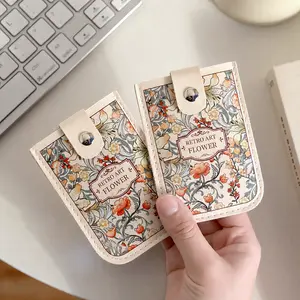 2 Pack Floral Card Holder Wallets for Women, PU Leather RFID Blocking Credit Card Case, Compact Card Organizer for Travel, Commute, Office and Daily Use
