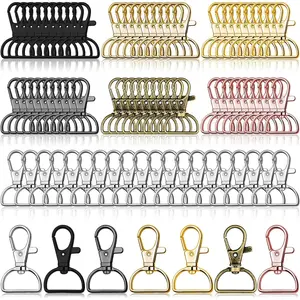 Swivel Clasp Hooks, 80Pcs Key Chain Clip Hooks, D Ring Clip Lanyard Hardware for Keychain Making, Lanyard Making, Purse Hardware, DIY Craft (3/4” Inside Width)