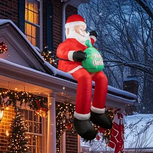 Christmas Decorations Outdoor Giant Inflatable Lighted Santa with Electric Blower for Holiday Indoor Outdoor Garden Decor Large Santa Outdoorfun Boxes Gift