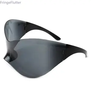 2026 Silver Sports Punk Sunglasses | Y2K Futuristic Wrap Around Goggle Shades for Men Women