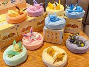 Pokemon Series Eevee Family Sleeping Posture Blind Box Figurine, Random Surprise Doll Collection, Test Your Luck to Find Your Exclusive Cute Eevee Evolution Collectible Decoration