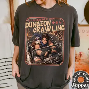 Vintage Dungeon Crawling Tee, Funny Fantasy Graphic T-Shirt, Retro Gaming Adventure Shirt, Cool Meme Gamer Tee, Aesthetic RPG Dungeon Shirt, Trending Vintage Graphic Tee, Gift for Men, Gift for Women