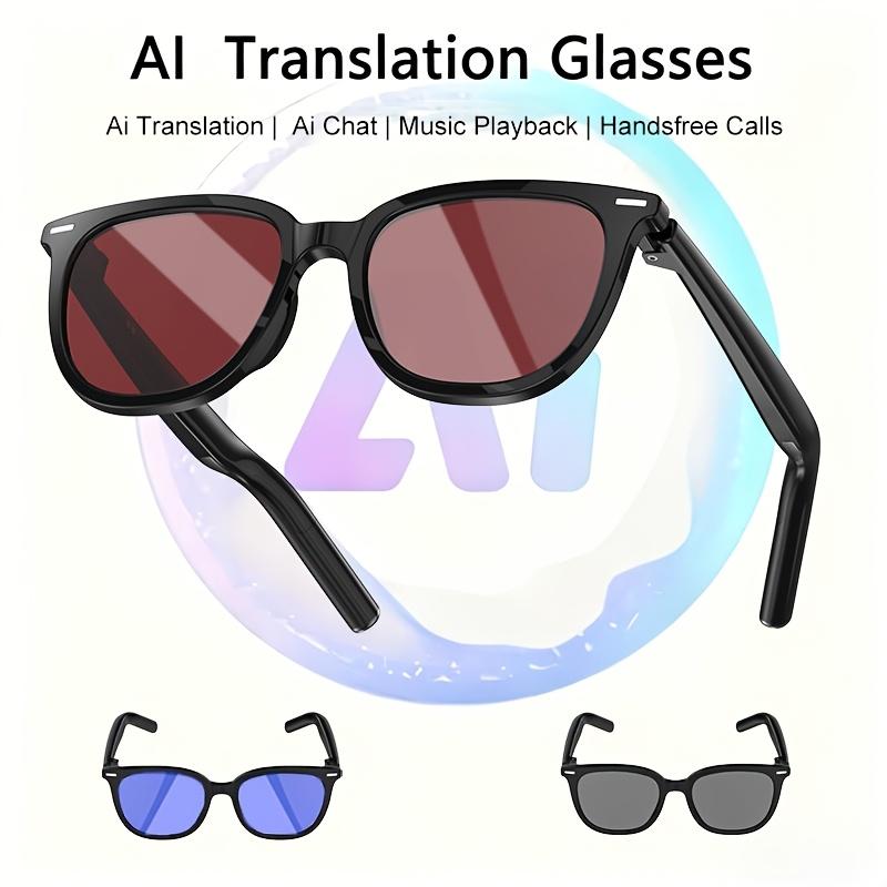 AI Smart Bluetooth Glasses for Men and Women, Gradient Tint,Real Time Translation, Voice Assistant, Hands-Free Calls, Indoor Protection for Iphone Android Music,Open-Ear Audio for Travel, Work Vlog