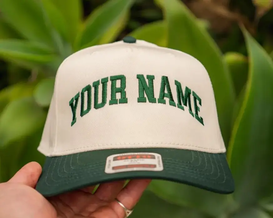 Custom Name Embroidered Hat Personalized Two Tone Baseball Cap Men & Women Gif Custom Thread Colors