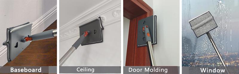 Baseboard Cleaner Tool With Long Handle Wall Cleaner Mop With Extendable Handle 6 Reusable Mop Pads Duster Cleaning Tools For Baseboard Floor Door Molding Skirting Board Ceiling Wall Window Tile Adjustable,Christmas Gift Baseboard Cleaner Tool With Long Handle Wall Cleaner Mop With Extendable Handle 6 Reusable Mop Pads Duster Cleaning Tools For Baseboard Floor Door Molding Skirting Board Ceiling Wall Window Tile Adjustable,Christmas Gift