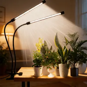 Plant Grow Lights Indoor, Grow Light, Full Spectrum LED Grow Light with Auto Cycle Timer, 3 Light Modes & 10 Brightness Levels, for Indoor Plants in Home, Office, Bedroom, Flexible 360° Gooseneck & Strong Clip