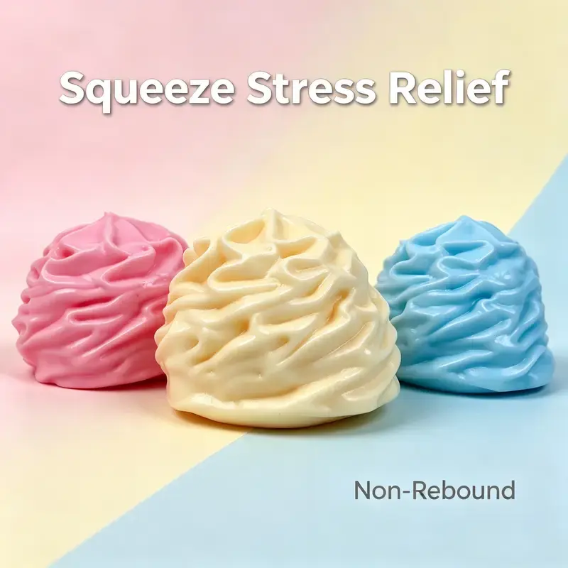 Cream Swirl Non-Rebound Squishy Toys - 2.95 in Unisex Mochi-Shape Slow Rising Stress Relief Fidget Toy for Halloween Gifting