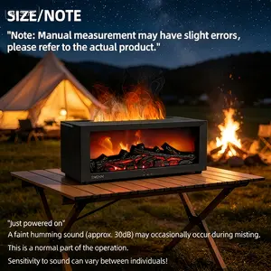 Simulated Flame Aroma Diffuser & Humidifier, 7-color essential oil aromatherapy diffuser, ultrasonic air humidifier with timer function, ideal for home, bedroom, office and yoga use (black, large size)