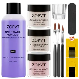 Acrylic Powder Nail Kit, Acrylic Nails Kit, Crystal Powder Set, Acrylic Powder & Liquid Set, Perfect for Beginners, Home DIY Manicure, 3 Colors Available