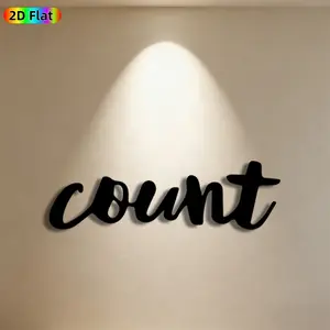 1pc Count Script Metal Wall Art, Stylish Count Statue Mural, Ideal Gift for New Year, Christmas, Typography Decor Enthusiasts, Rust-Resistant Metal Wall Decor Wall Sculptures, Perfect for Living Room Wall & Garden Fence, Modern Typography Enthusiasts