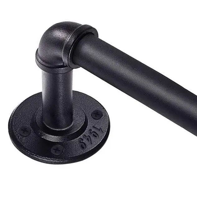 Inovaday 1-Inch Heavy Duty Curtain Rods with Wraparound Frame, Multiple Lengths Adjustable Rustic Charm Model, Salt Spray Tested for Bedroom Living Room - Black Indoor/Outdoor Room Divider Curtain Accessory,sohochic