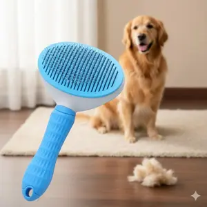 Deep Grooming & Undercoat Remover for Dogs and Cats, Anti-Static Deshedding Brush with Massage Tips, Prevents Tangles and Flying Fur, Ergonomic Non-Slip Handle for Medium & Small Pets, Enhances Conditioner Absorption, Grooming Supplies