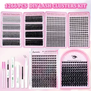 Manga Lash Cluster Gift Set, 30D+40D+50D+60D+80D, Volume Clusters Lashes Extensions Kit, Soft &Lightweight Lash Clusters With Bond &Seal, Remove, Tweezers, Brush, Easy DIY Salon Look at Home, Long-Lasting Glam for Beginners, Cosmetic