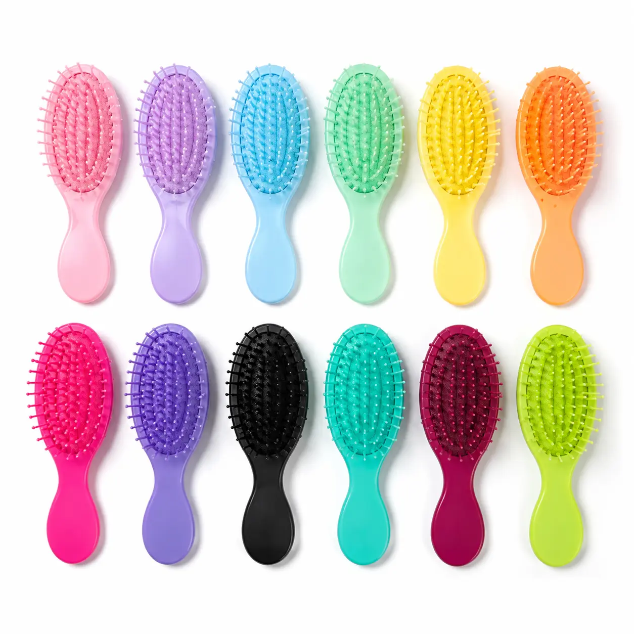 12 Pack Mini Detangling Hair Brushes, Colorful Travel Hairbrush Set for Wet & Dry Hair, Portable Hair Brush for Women, Teens & Kids, Party Favors & Gift Bags