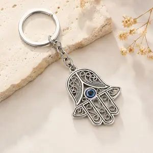 Evil Eye Hamsa Hand Metal Keychain