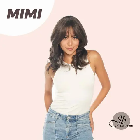 JBEXTENSION 18 Inches Brown Body Wave With Full Bangs Wig MIMI
